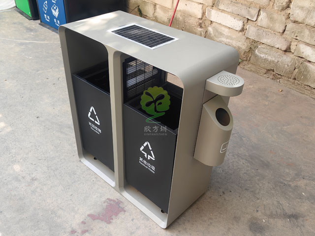太陽能滅蚊燈垃圾桶智慧城市戶外滅蚊不銹鋼果皮箱